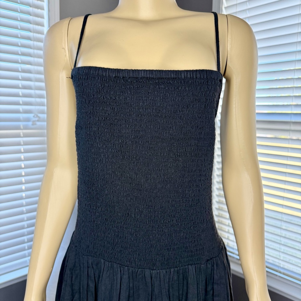 The Drop Florencia Smocked Bodice Linen Maxi Dress - Picture 6 of 9